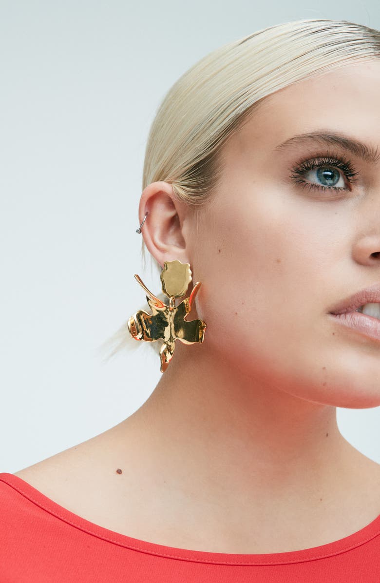Lele Sadoughi Golden Lily Drop Earrings, Alternate, color,