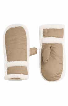 Thalie Quilted Shearling Trim Mittens