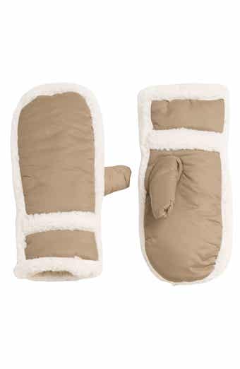 Thalie Quilted Shearling Trim Mittens