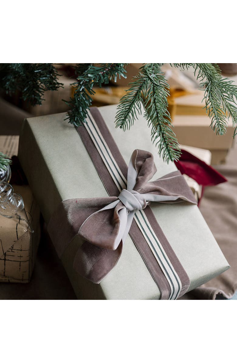 CG Hunter Wide Hand Dyed Velvet Ribbon Dark Brown, Alternate, color, Dark Brown