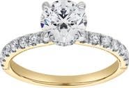 LuvMyJewelry Aurielle 14K Gold Round Cut Hidden Halo Lab Grown Diamond Engagement Ring - 2 Ct