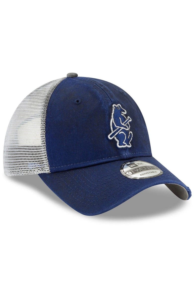 New Era Men's New Era Royal Chicago Cubs Team Rustic 9TWENTY Trucker Adjustable Hat, Alternate, color,