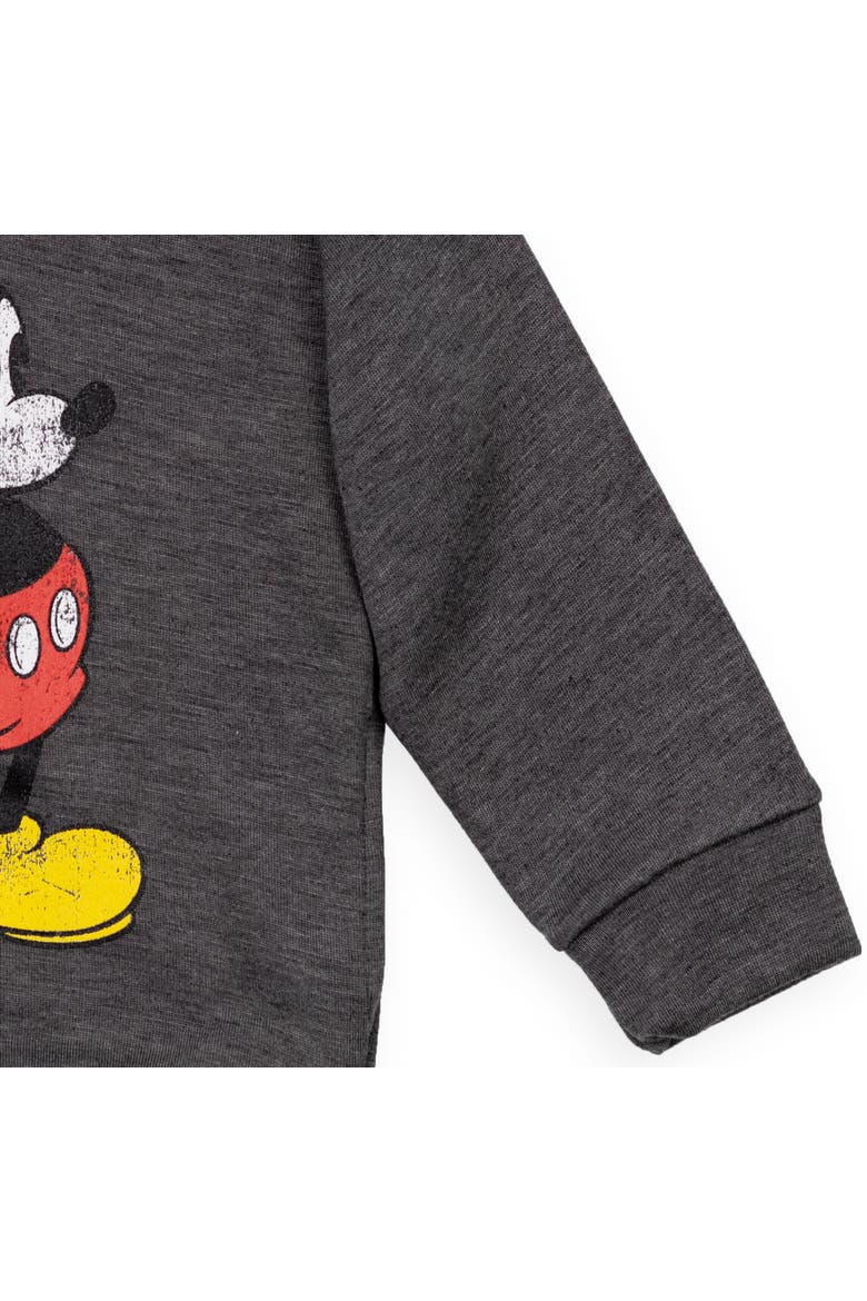 Mickey Mouse Fleece Pullover Hoodie, Alternate, color, Charcoal Mickey