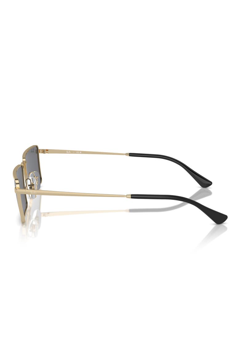 Emy 59mm Rectangular Sunglasses, Alternate, color, LIGHT GOLD