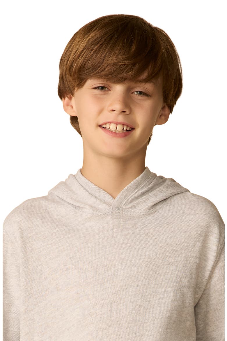 Kids' Slub Cotton Hoodie, Alternate, color, LIGHT GREY HEATHER