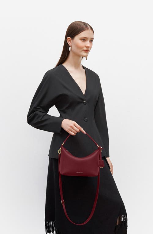 Maison De Sabre Maison De Sabré Small Leather Soft Hobo In Plum Red
