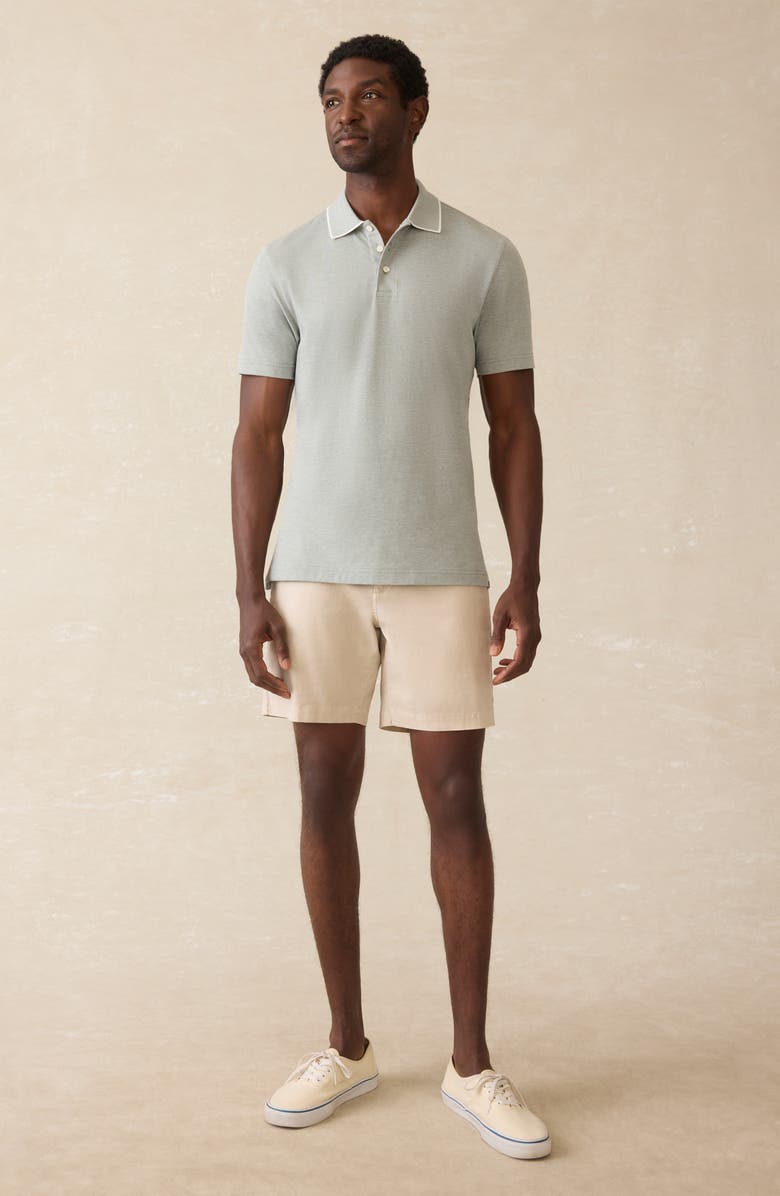 Faherty Movement Piqué Knit Polo, Alternate, color, Moss Stone Melange