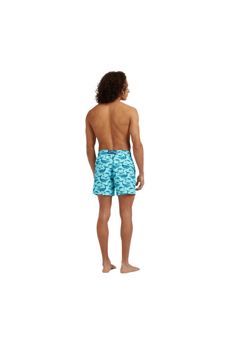 Men Swim Shorts Whales, Alternate, color, blue note
