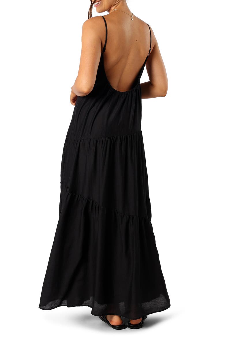 Bennie Tiered Maxi Sundress, Alternate, color, BLACK