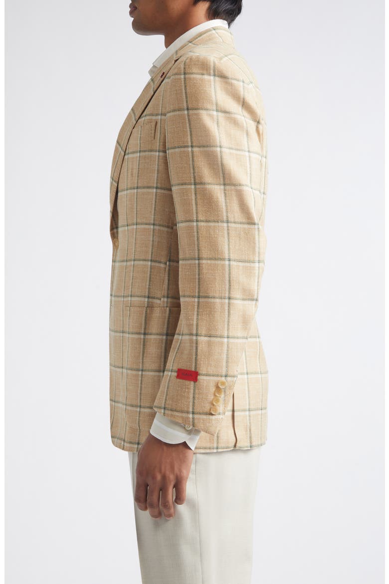 Check Wool, Silk & Linen Sport Coat, Alternate, color, LIGHT BEIGE