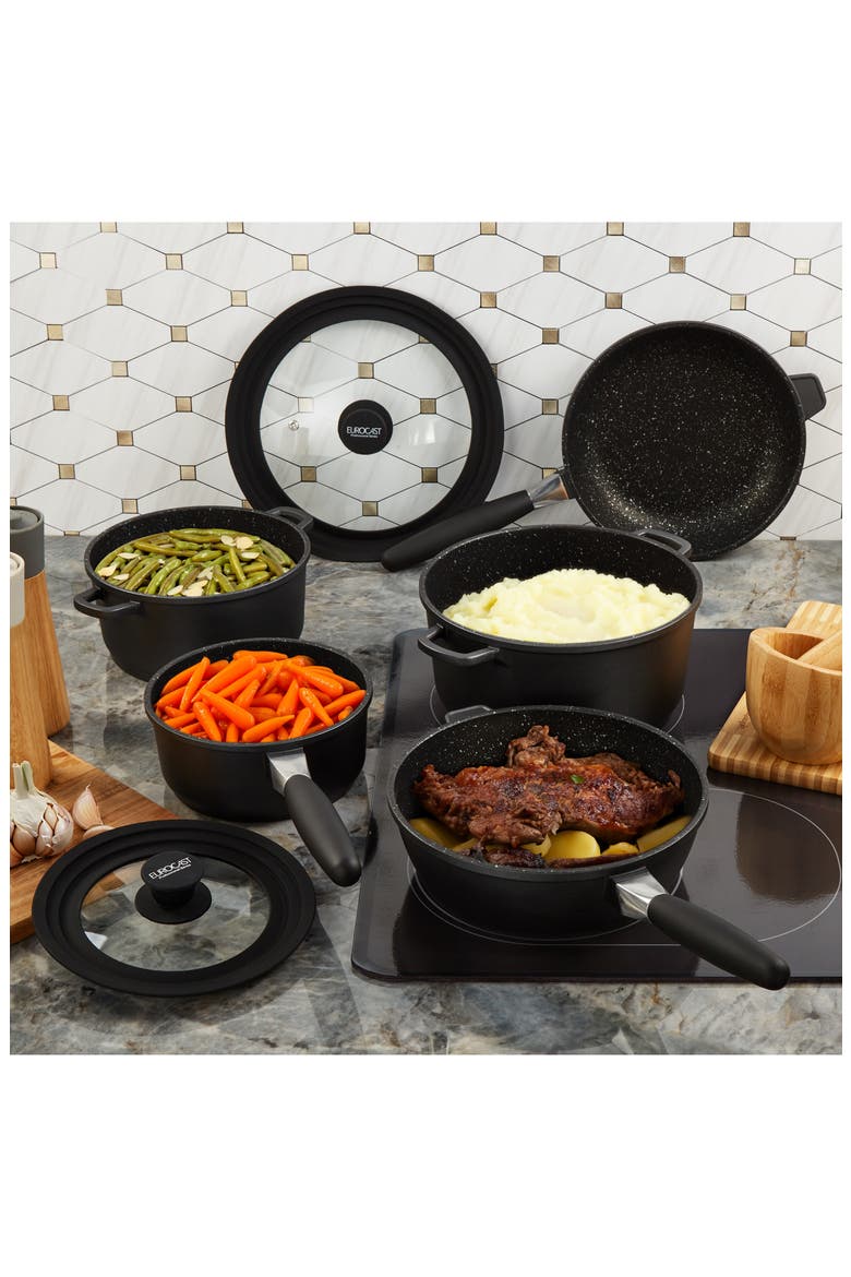 Eurocast 7-Piece Cookware Set, Alternate, color, BLACK