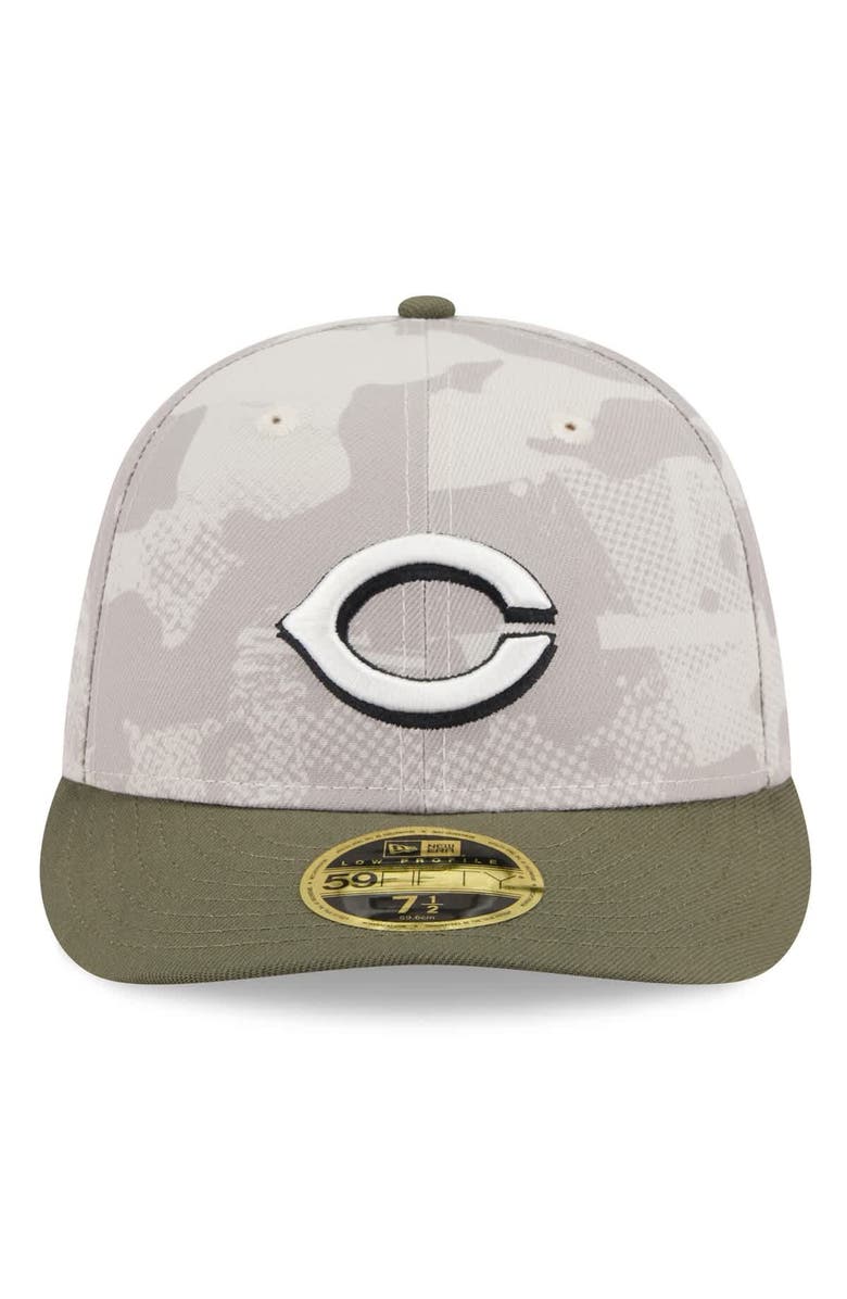 New Era Men's New Era Light Beige/Olive Cincinnati Reds 2025 Armed Forces Day Low Profile 59FIFTY Fitted Hat, Alternate, color, Light Beige