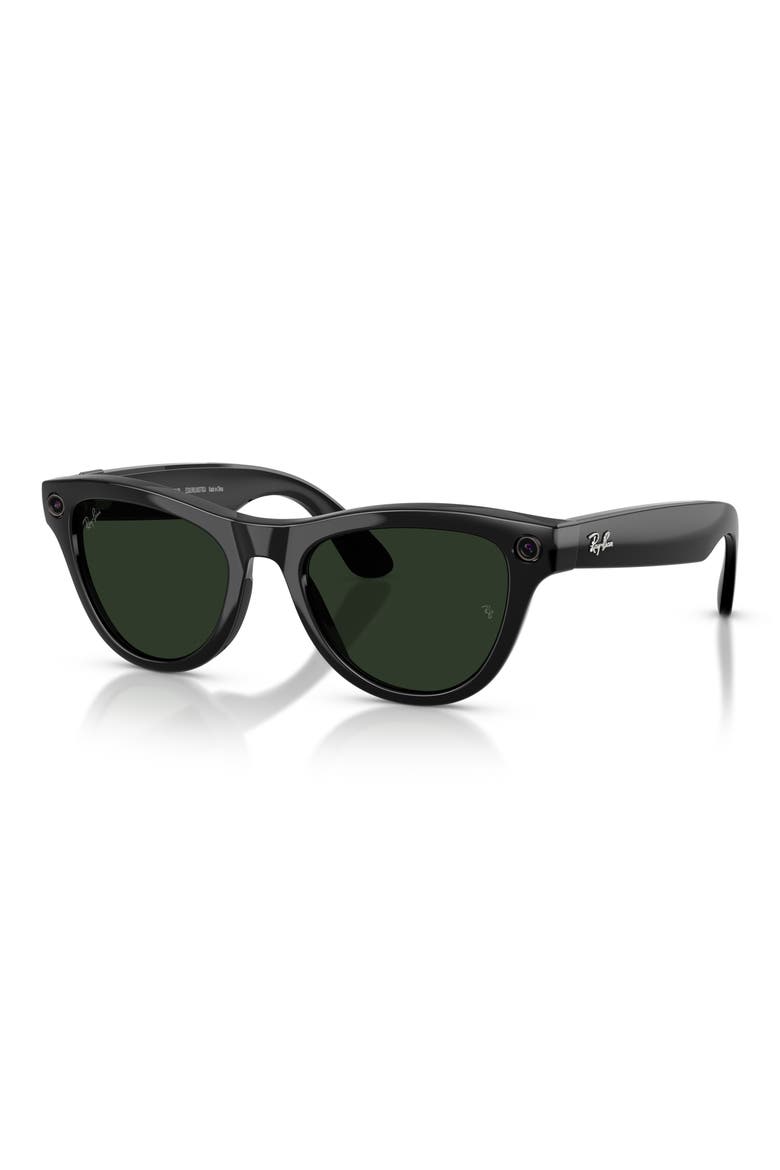 Meta Skyler Gen 2 52mm Cat Eye AI Sunglasses, Alternate, color, SHINY BLACK TRANSITIONS GREEN