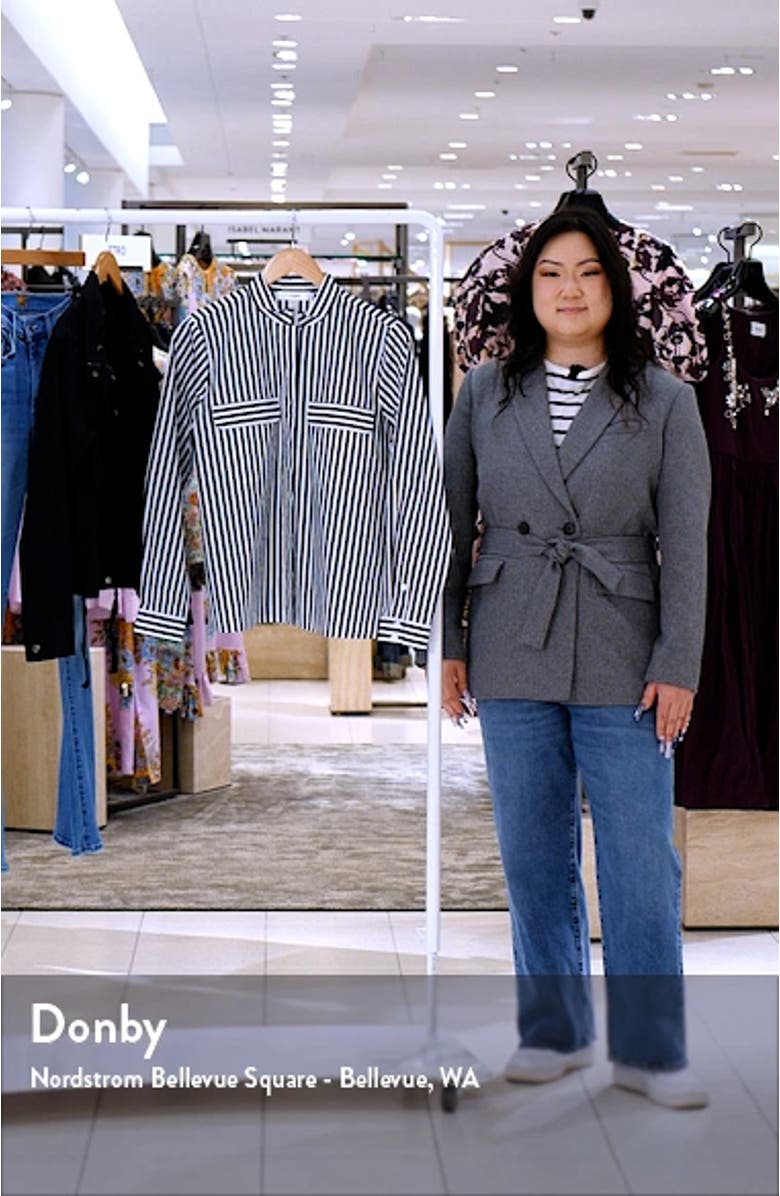 Stripe Organic Cotton Band Collar Shirt