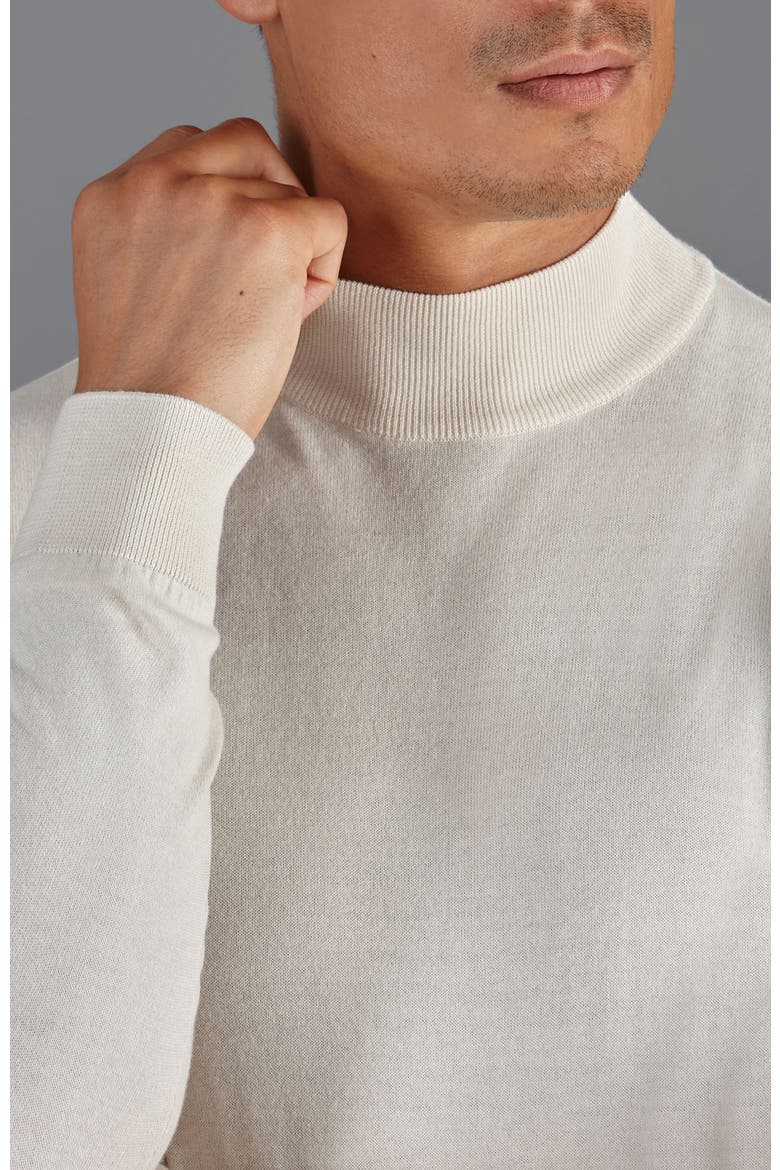 Cotton Mock Turtle Neck Sweater, Alternate, color, Ecru