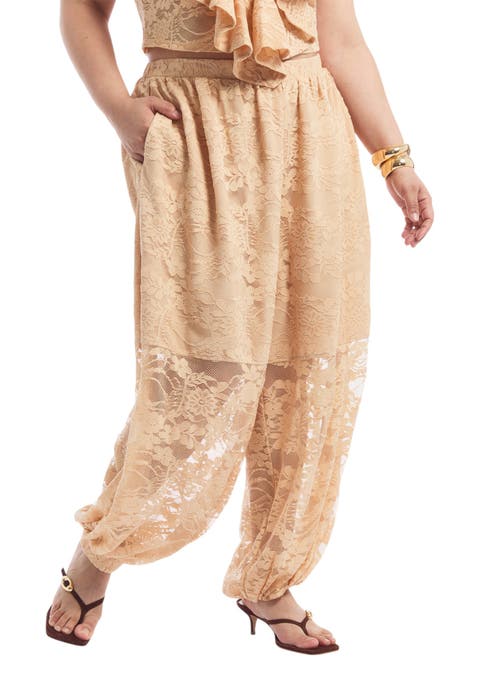 Floral Lace Balloon Pant (plus)