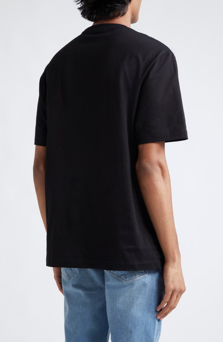 Versace Medusa Embroidered Cotton T-Shirt, Alternate, color, Black