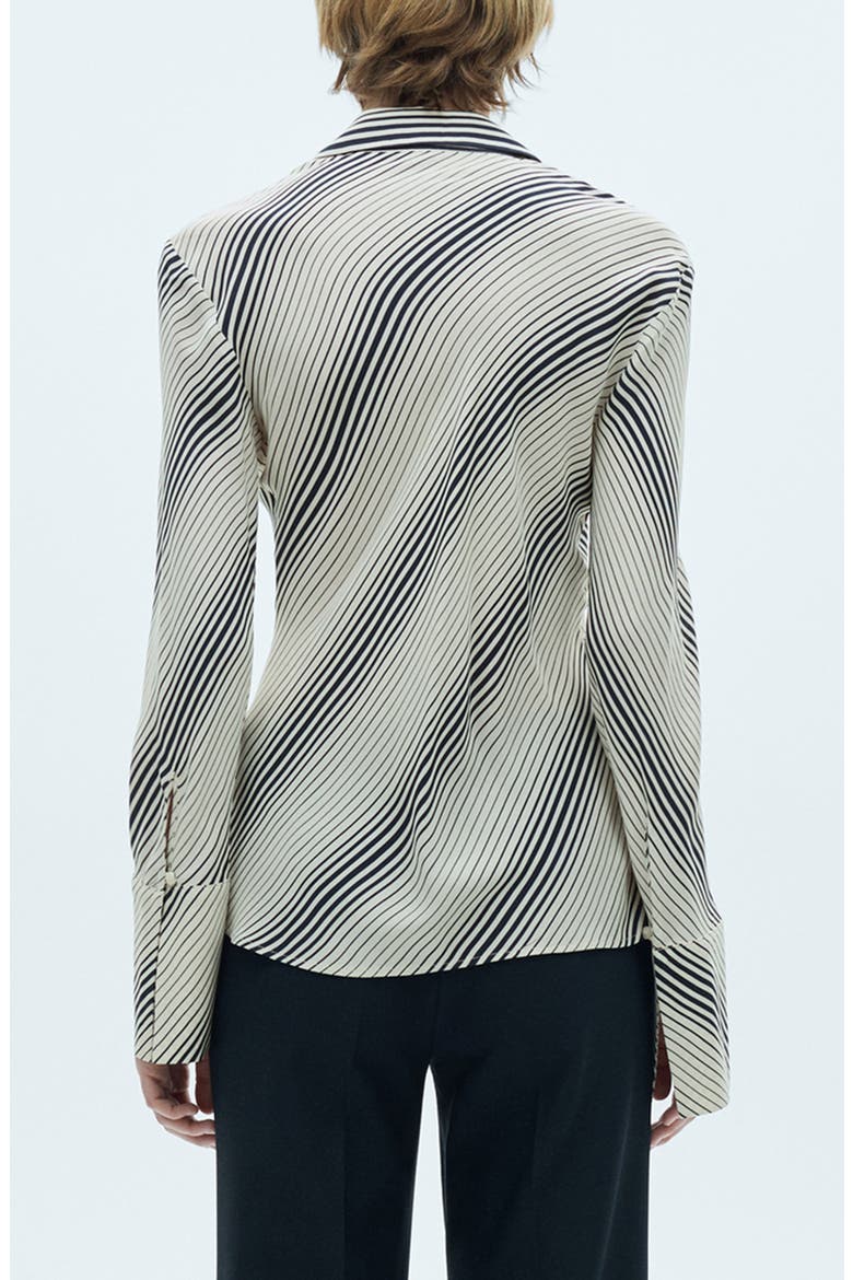 Stripe Flare Sleeve Button-Up Shirt, Alternate, color, OFF WHITE