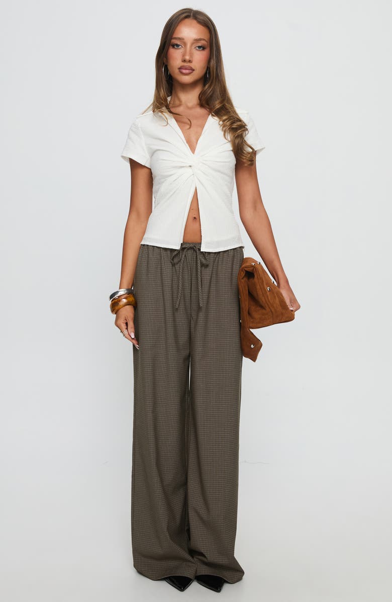 Princess Polly Ketrina Tie Waist Plaid Wide Leg Pants, Alternate, color,