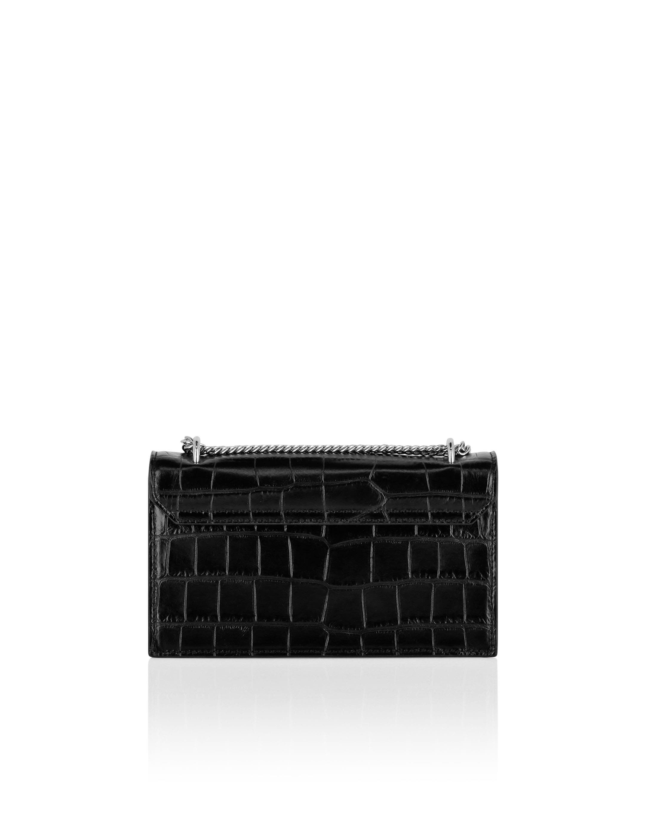 Crocco Printed Small Shoulder Bag Women, Alternate, color, black
