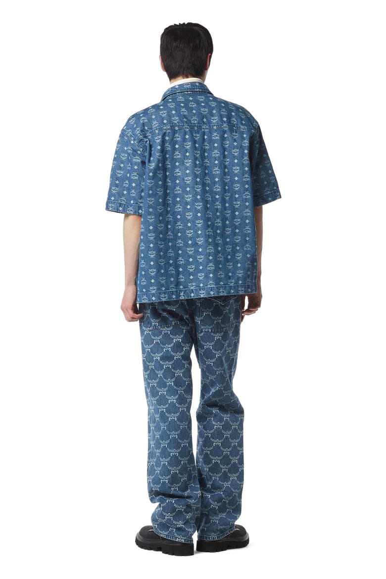 Monogram Shirt in Denim Jacquard, Alternate, color, Blue