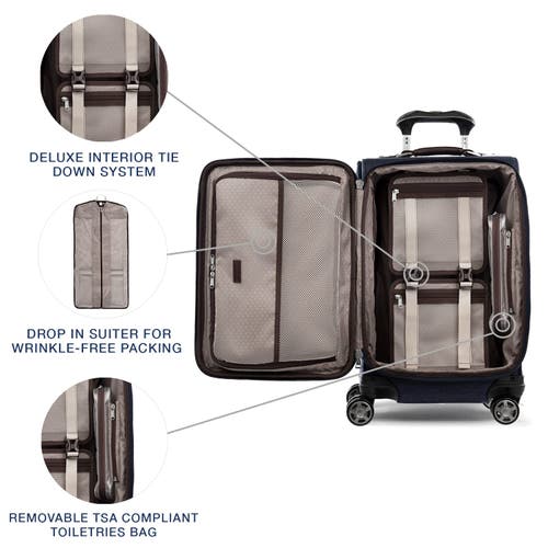 Travelpro Platinum Elite Softside Expandable Carry-on 21-inch Luggage In True Navy Blue