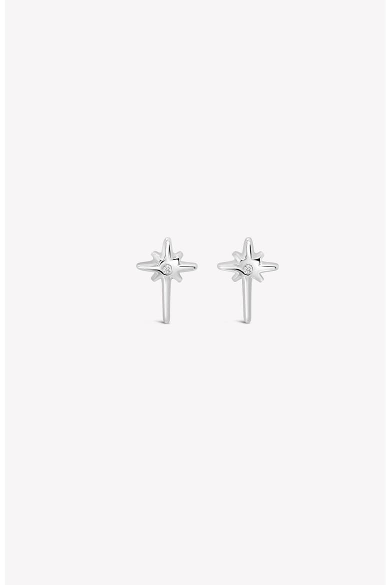 Adoring Star Stud Earring, Main, color, Sterling Silver