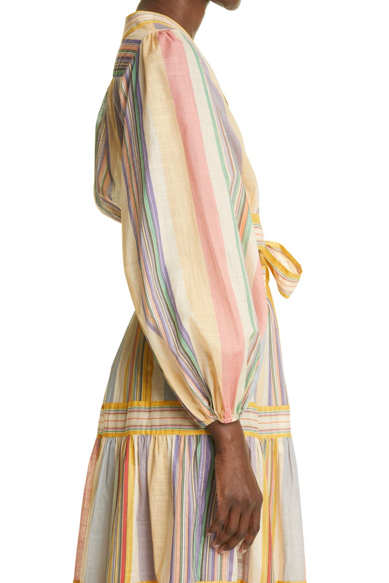 Mae Stripe Wrap Crop Top, Alternate, color, MULTI STRIPE