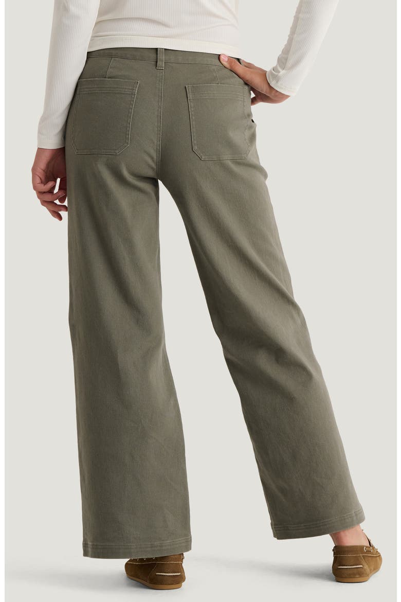 Wide Leg Stretch Cotton Pants, Alternate, color, SMOKEY OLIVE