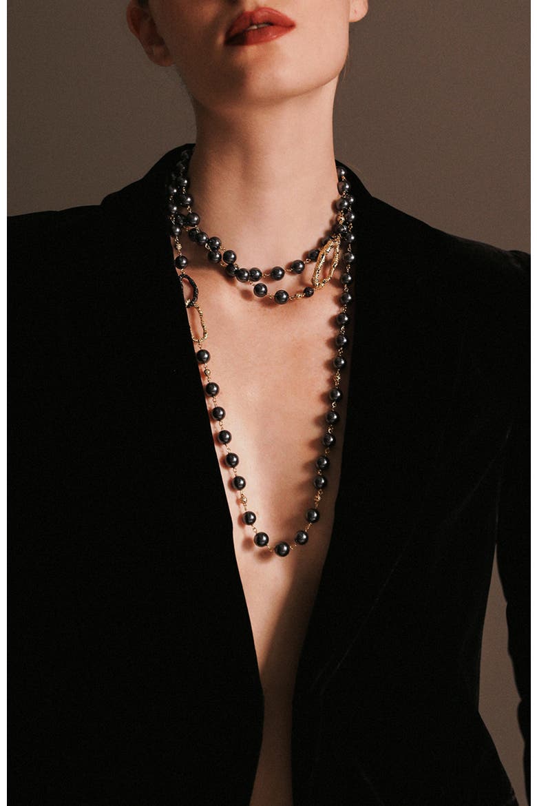 Leopard Necklace, Alternate, color, Black & Gold