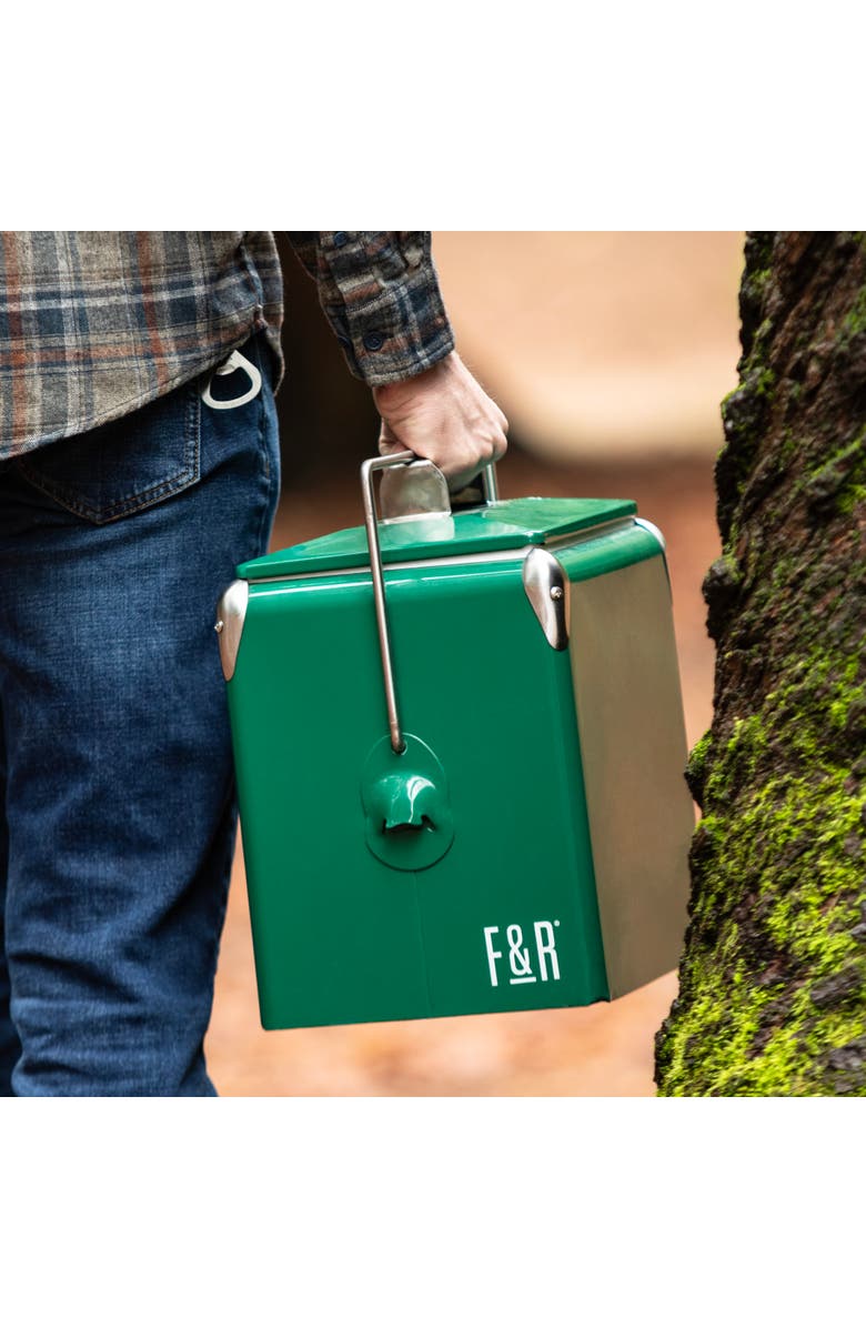 Foster & Rye Vintage Metal Cooler, Alternate, color, Green