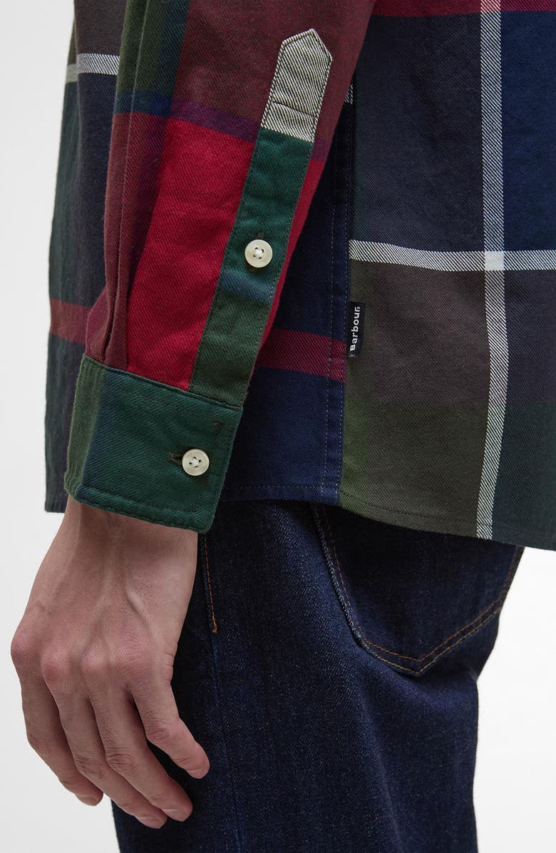 Barbour Oversize Patchwork Plaid Cotton Twill Button-Down Shirt, Alternate, color, Tartan Mix