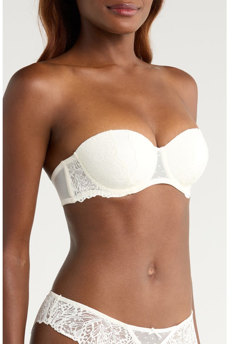 Posie Lace Padded Underwire Bra, Alternate, color, SNOW WHITE