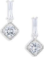 NORDSTROM RACK Cushion Halo Cubic Zirconia Drop Earrings