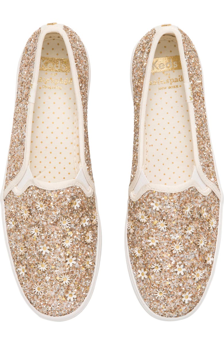 Keds<sup>®</sup> x kate spade new york triple decker glitter slip-on sneaker, Alternate, color,