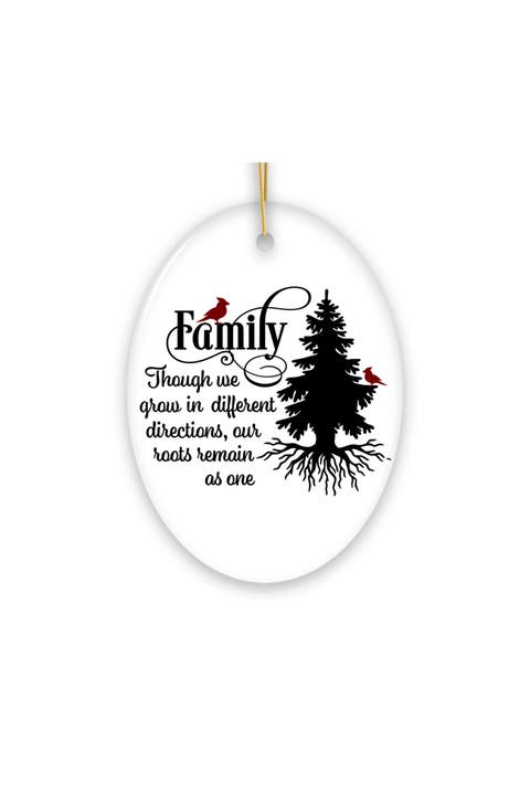Family Roots Cardinal Pine Tree Oval Ornament