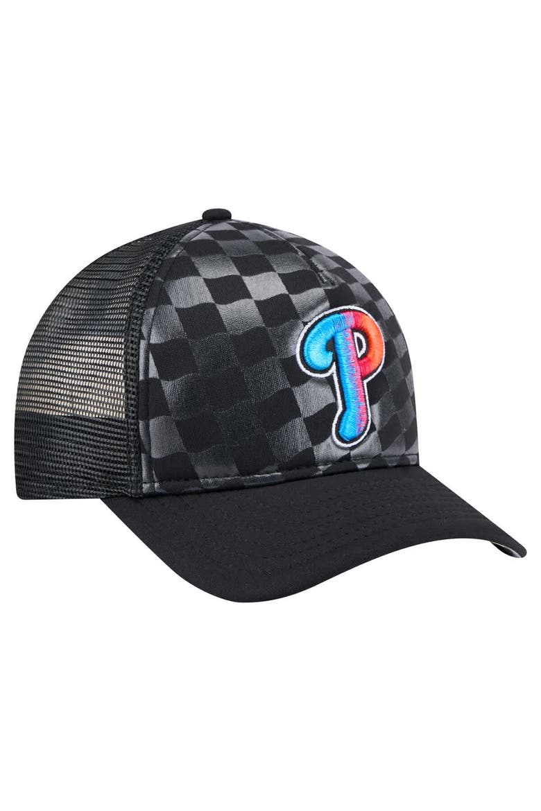 Men's New Era Black Philadelphia Phillies Gradient 9FORTY A-Frame M-Crown Trucker Adjustable Hat, Alternate, color, Black