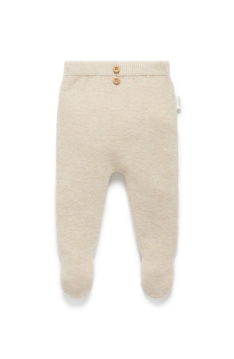 Purebaby Textured Knit Legging, Main, color, Wheat Melange