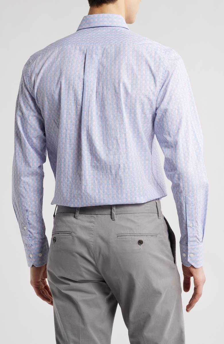 Scott Barber Multicolor Check Cotton Jacquard Button-Down Shirt, Alternate, color, 