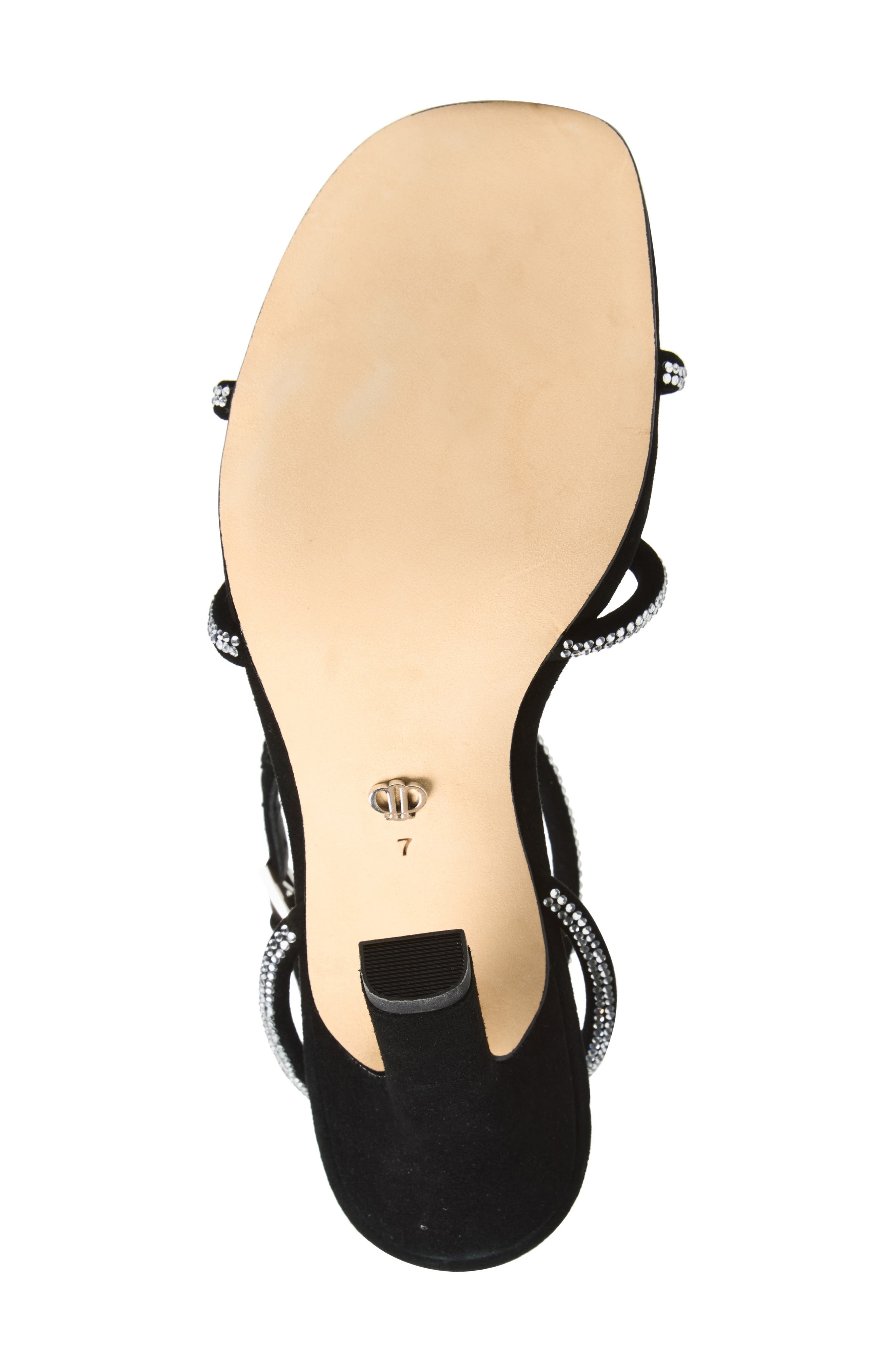 PAIGE Scottie Crystal Embellished Sandal, Alternate, color, Black