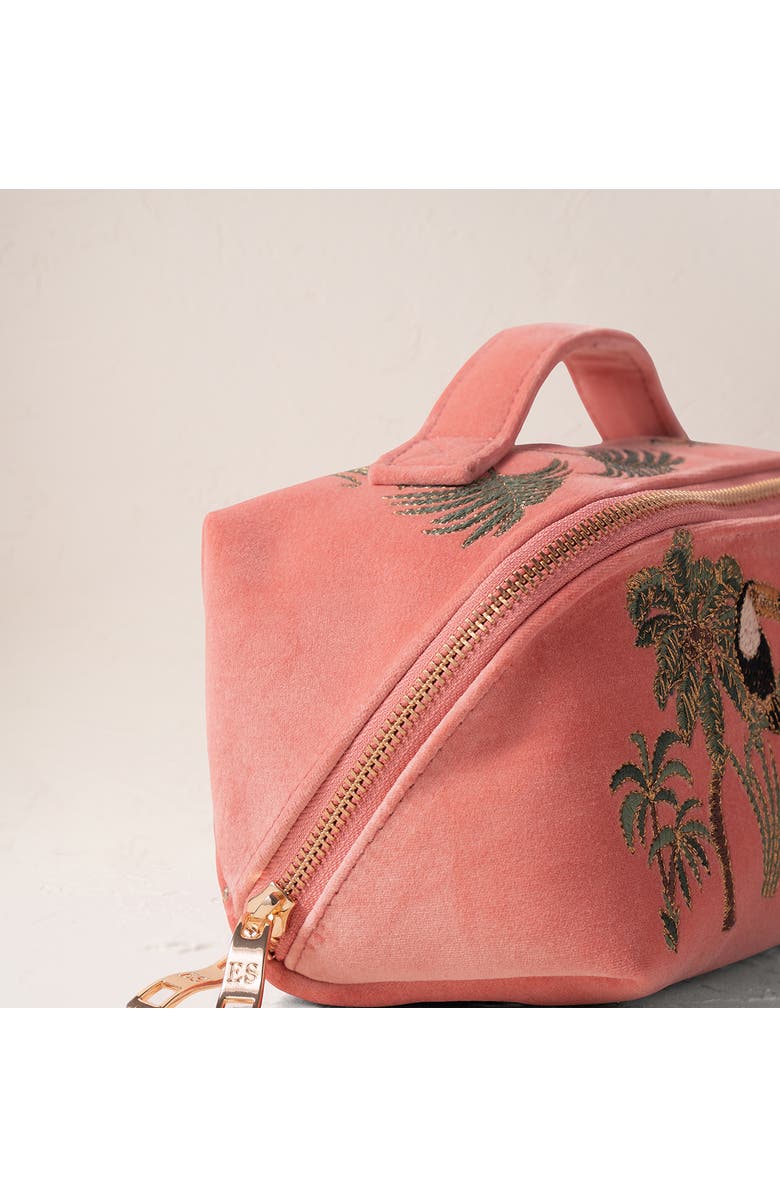 Elizabeth Scarlett World Wildlife Velvet Open Flat Makeup Bag, Alternate, color, 