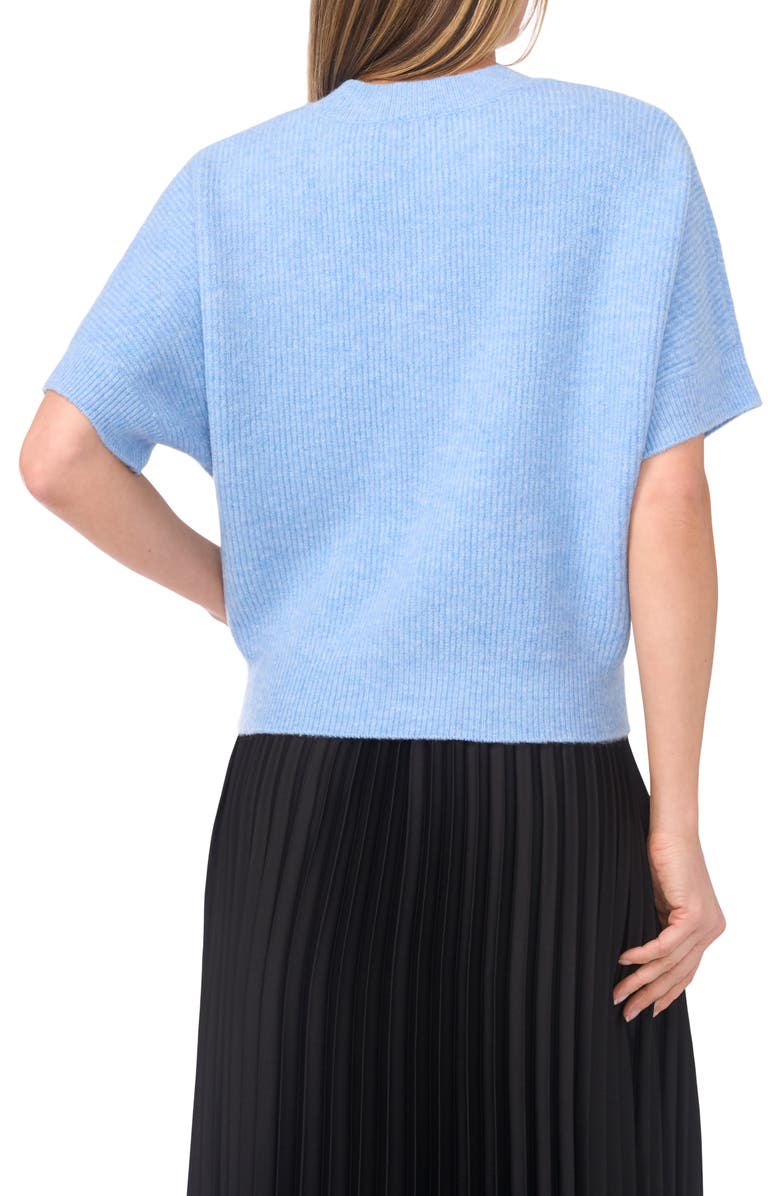Halogen<sup>®</sup> Short Sleeve Sweater, Alternate, color, Blue Heater
