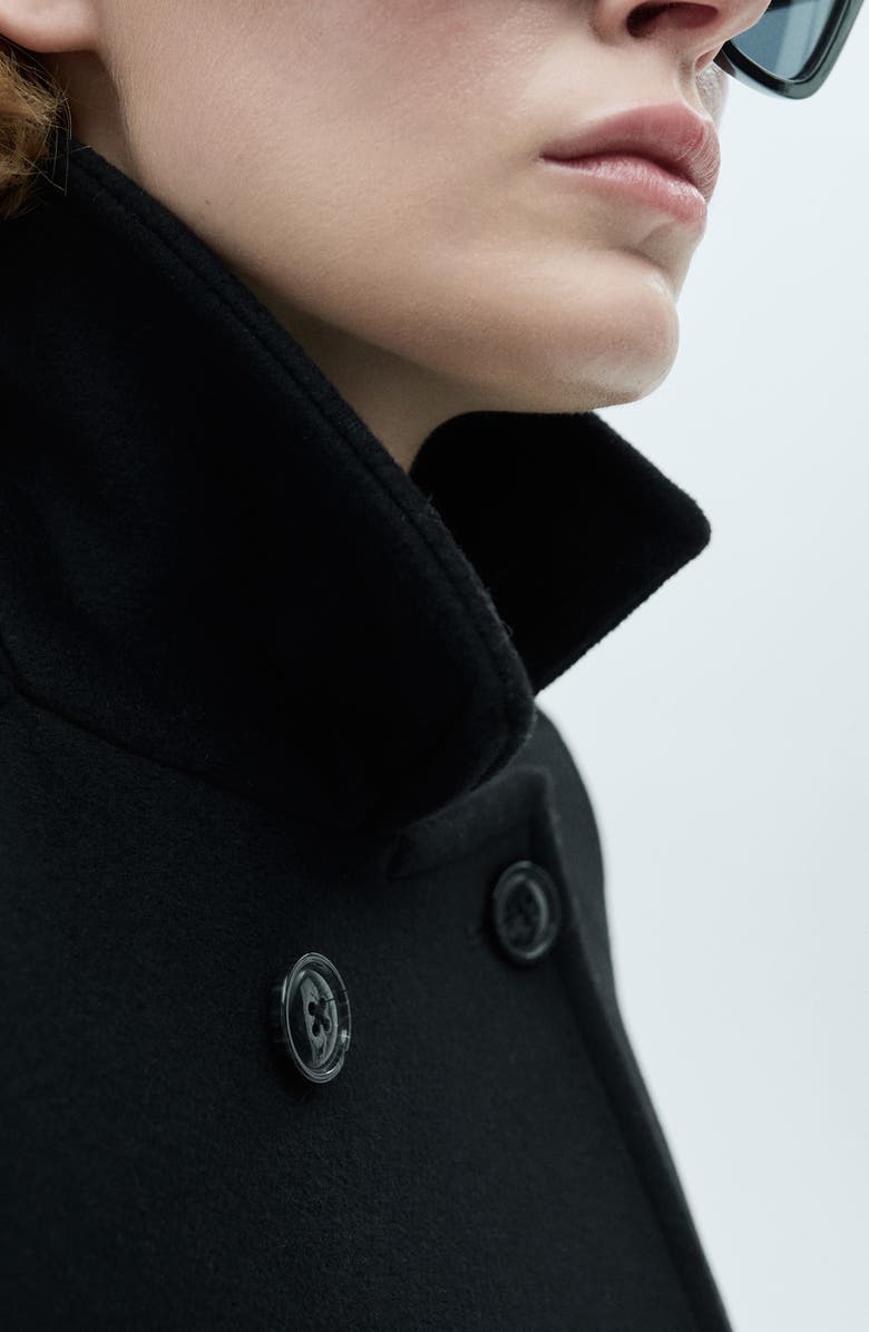 MANGO Double-Breasted Wool Blend Coat, Alternate, color,