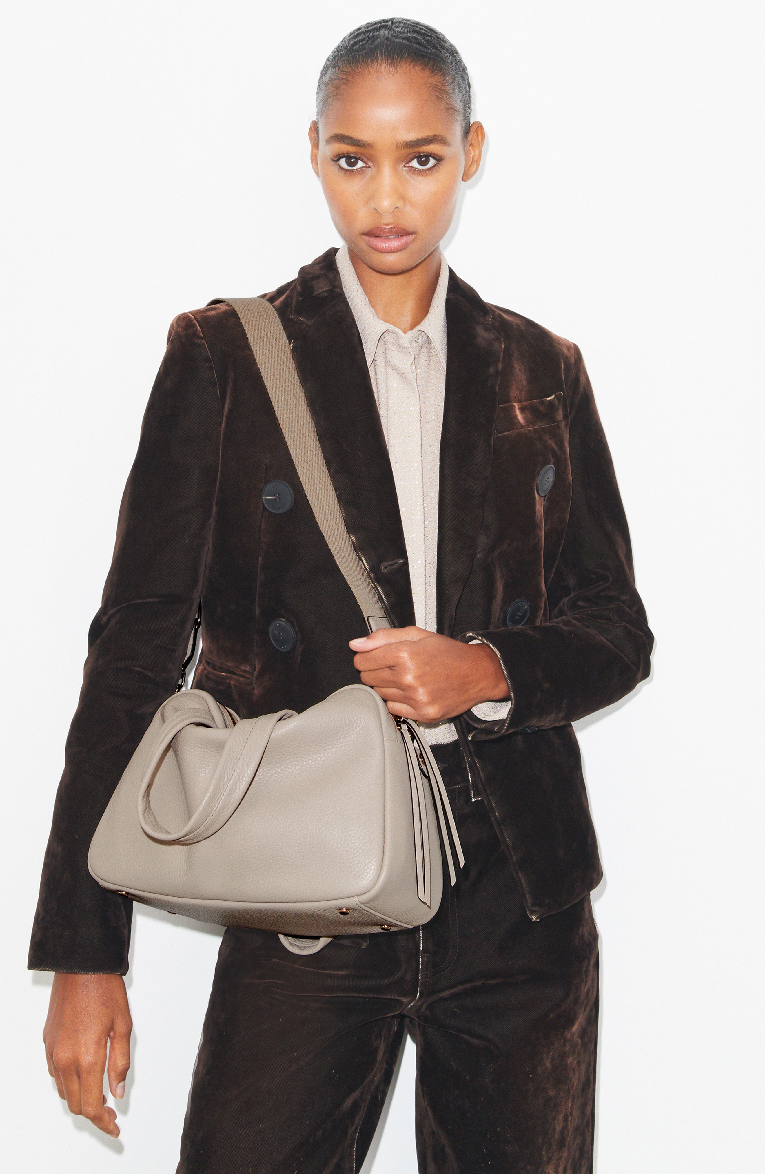 Leather Satchel, Alternate, color, LONGAN