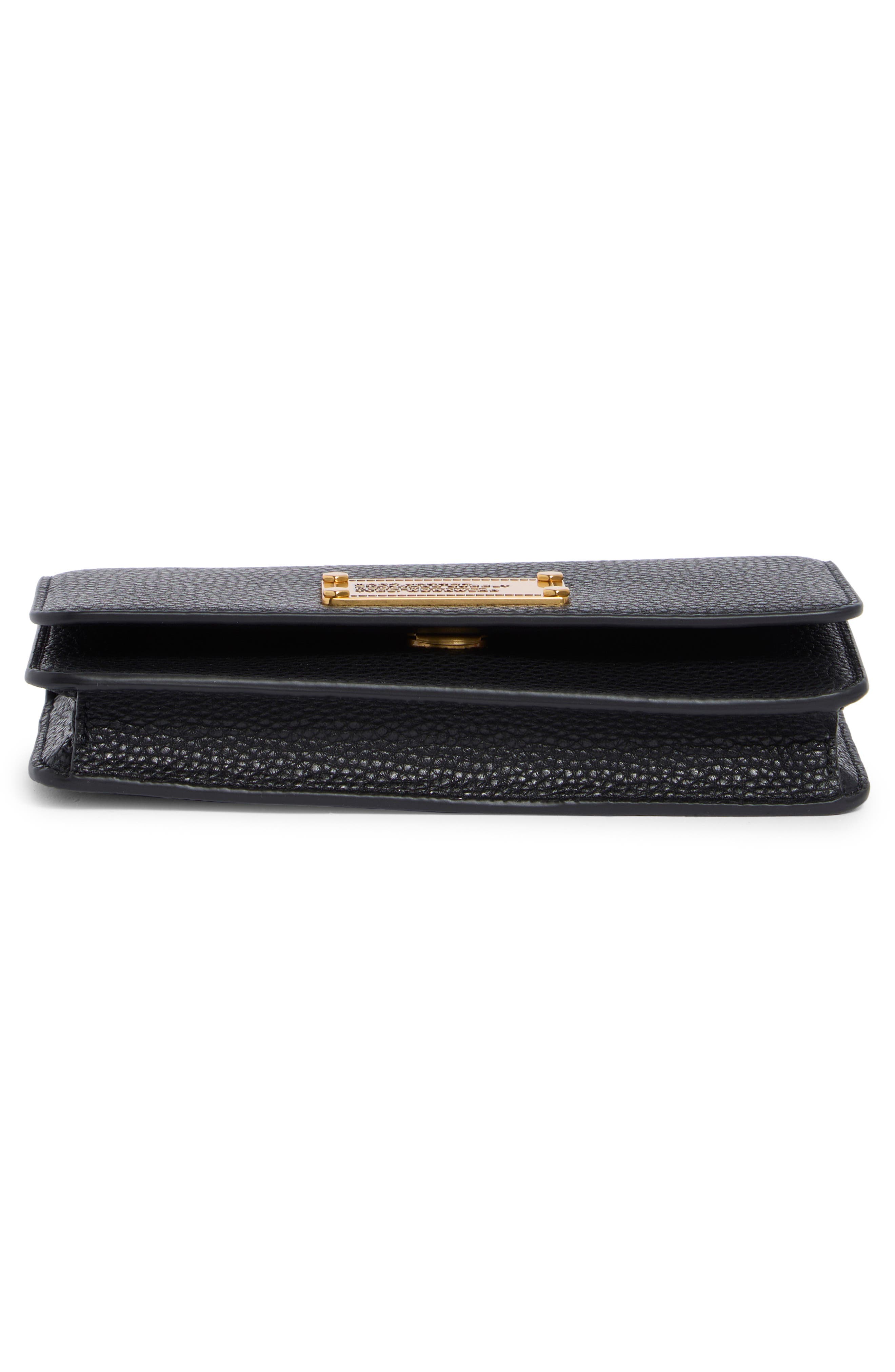 Plaza Mini Leather Crossbody Bag, Alternate, color, BLACK