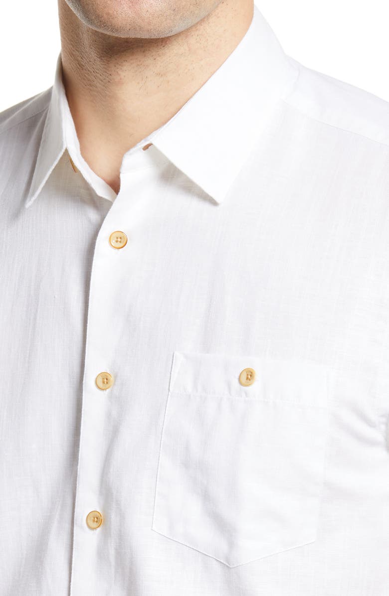 Ted Baker London Civiche Linen & Cotton Button-Up Shirt, Alternate, color,