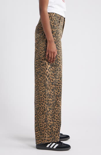 Leopard Cargo Jeans