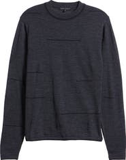 Robert Barakett Albany Broken Stripe Wool Crewneck Sweater