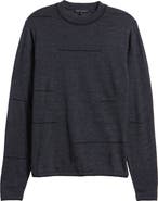 Robert Barakett Albany Broken Stripe Wool Crewneck Sweater