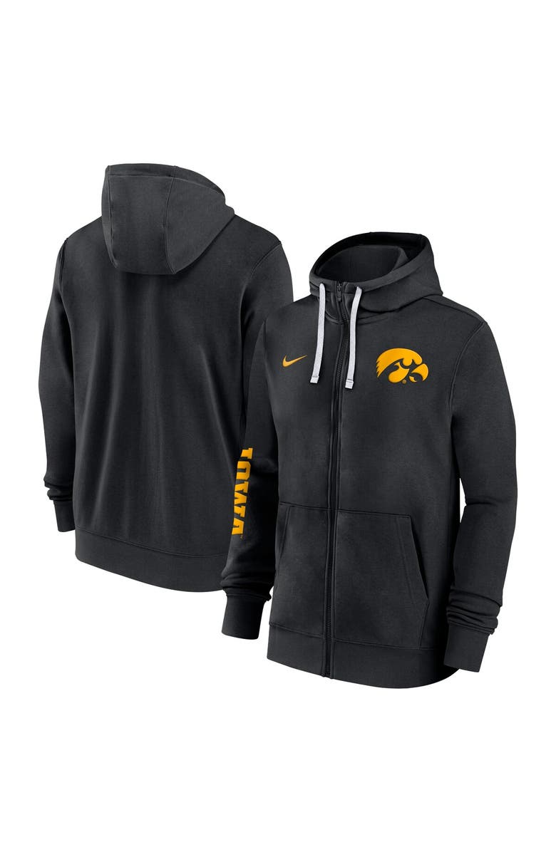 Nike Men's Nike Black Iowa Hawkeyes 2024 Sideline Full-Zip Hoodie, Main, color, Black
